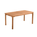 Table de jardin en teck 150x90 cm avec finition naturelle, vue complète