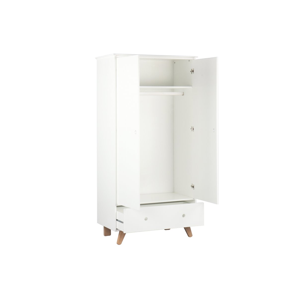 Vue intérieure de l'armoire avec tringle et étagère