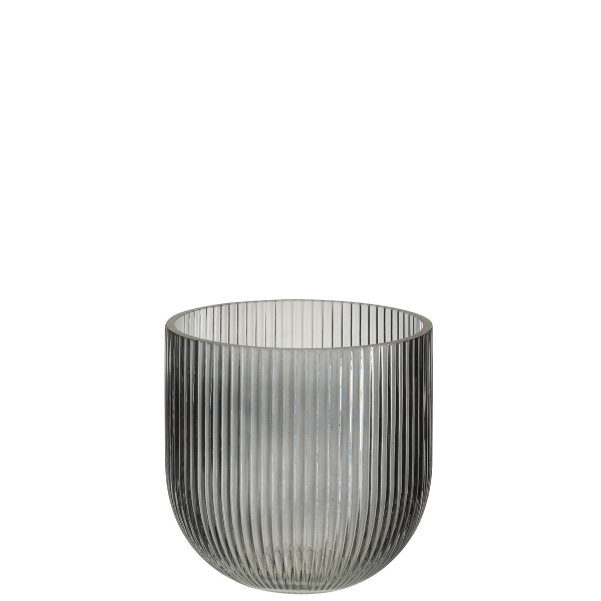 Vase J-Line rayé noir en verre, élégant et contemporain