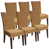 Chaises de salle à manger ensemble 6 pièces chaises de rotin