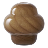Vase en verre marron, vue de face, design organique