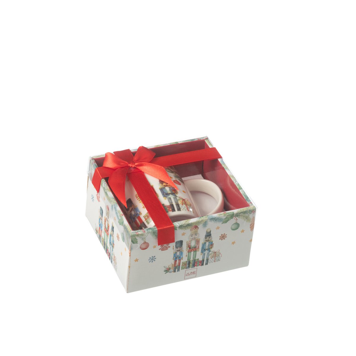 Coffret cadeau Casse-Noisette en céramique blanc de J-Line, vue de face