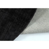 Tapis J-Line rond noir en viscose, vue de dessus