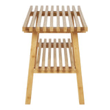 Banc de braises en bambou naturel, ambiance salon