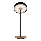 Lampe de table de batterie LED magnétique pour l'extérieur et à l'intérieur, en métal et en plastique en noir, 36 cm de haut