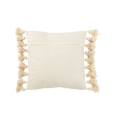 Coussin J-Line Kwastje en coton beige avec détails de franges