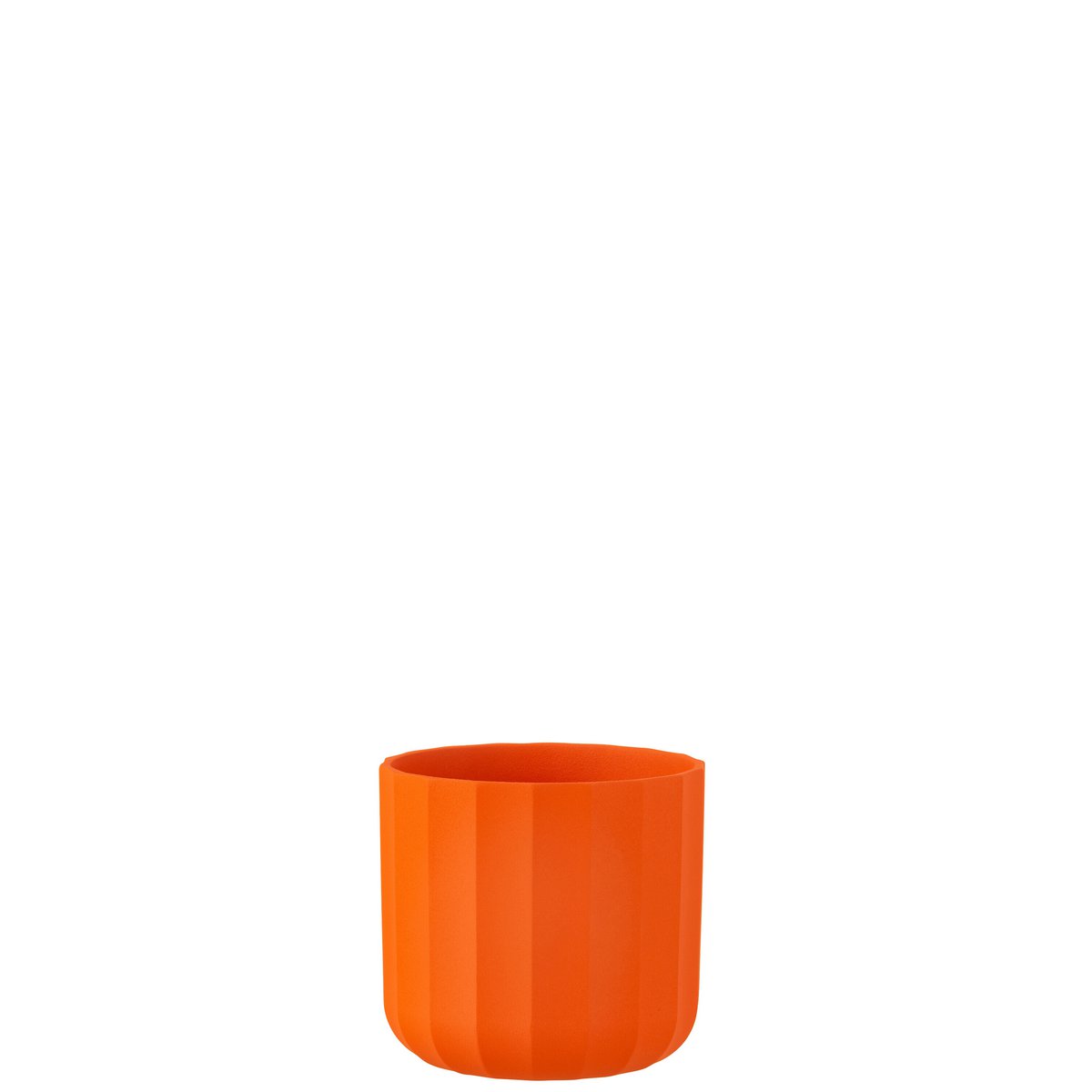 Pot de fleurs J-Line en céramique orange, petit format, élégant et moderne