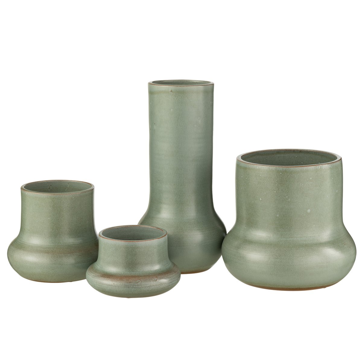 Vase Organic J-Line en céramique bleu gris, vue de face