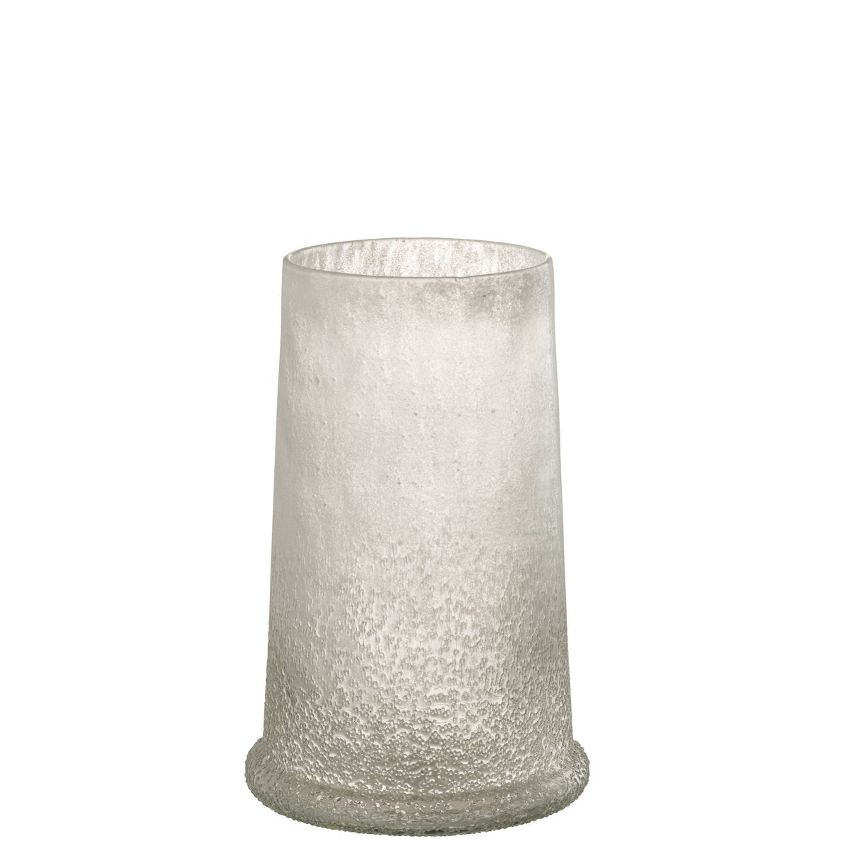 Détail de la lanterne J-Line Suiker en verre blanc, mettant en avant sa finition soignée.