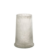 Détail de la lanterne J-Line Suiker en verre blanc, mettant en avant sa finition soignée.