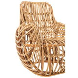 Vue latérale du fauteuil Ana en rotin naturel