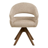 Vue latérale de la chaise pivotante Dover, design scandinave