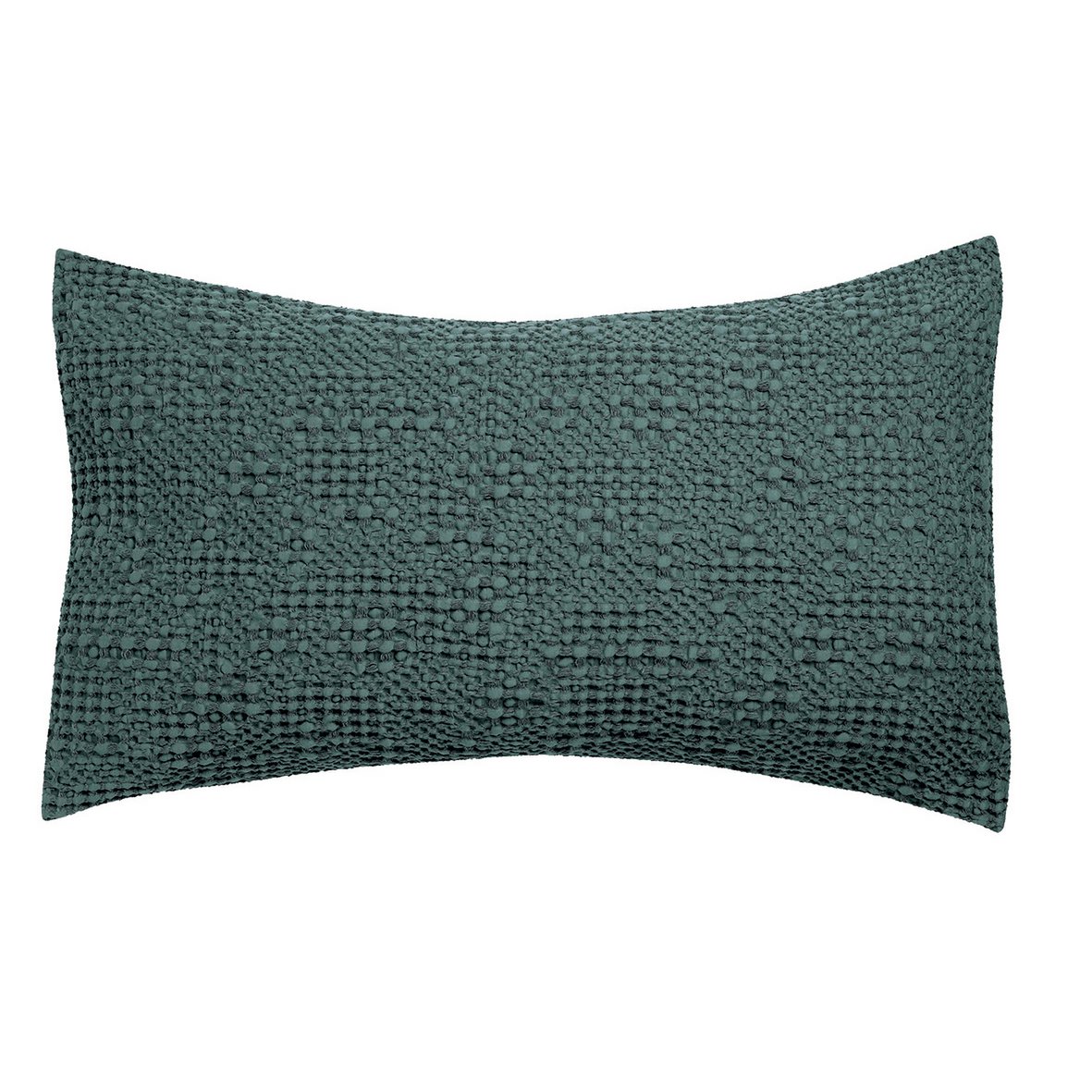 Coussin Stonewashed Tana Prusse 40x65 cm - texture honeycomb en coton