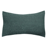 Coussin Stonewashed Tana Prusse 40x65 cm - texture honeycomb en coton