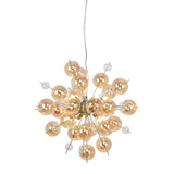 Lampe suspendue en métal et verre ambre Ø 65 cm