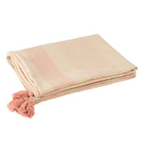 Plaid Mik en coton blanc et rose, élégant et doux