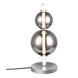 Lampe de table à LED "Nova" Chrome en métal et verre fumée, avec LED intégrée, 44 cm de haut
