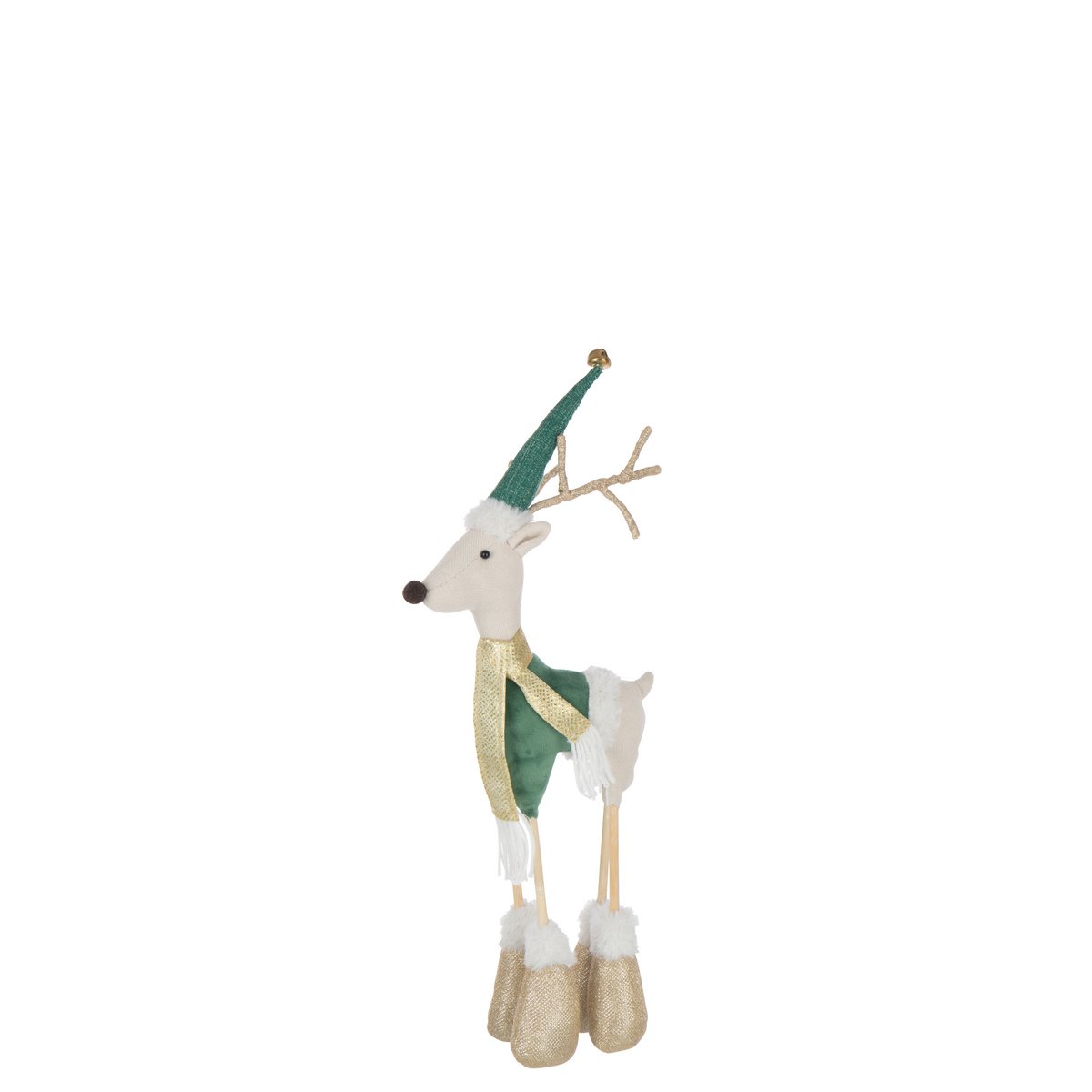 Détail de la figurine J-Line Renne debout, ambiance festive de Noël.