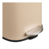 Vue latérale de la poubelle Lodi, métal beige