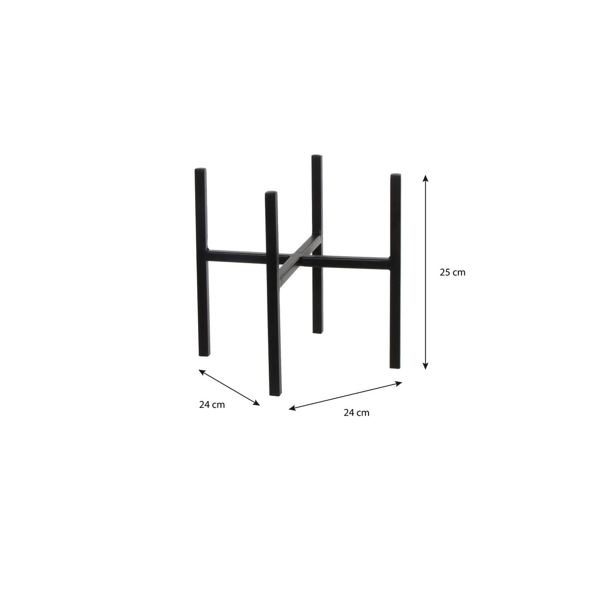 Détail du support pour plantes Ascot Noir en métal