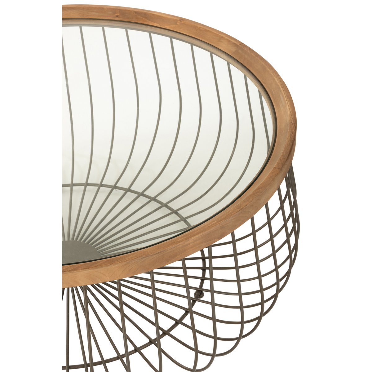 Vue de dessus des tables basses J-Line avec plateau en verre