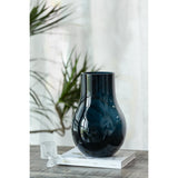Vase DAVOS10 en verre bleu profond, élégant et moderne