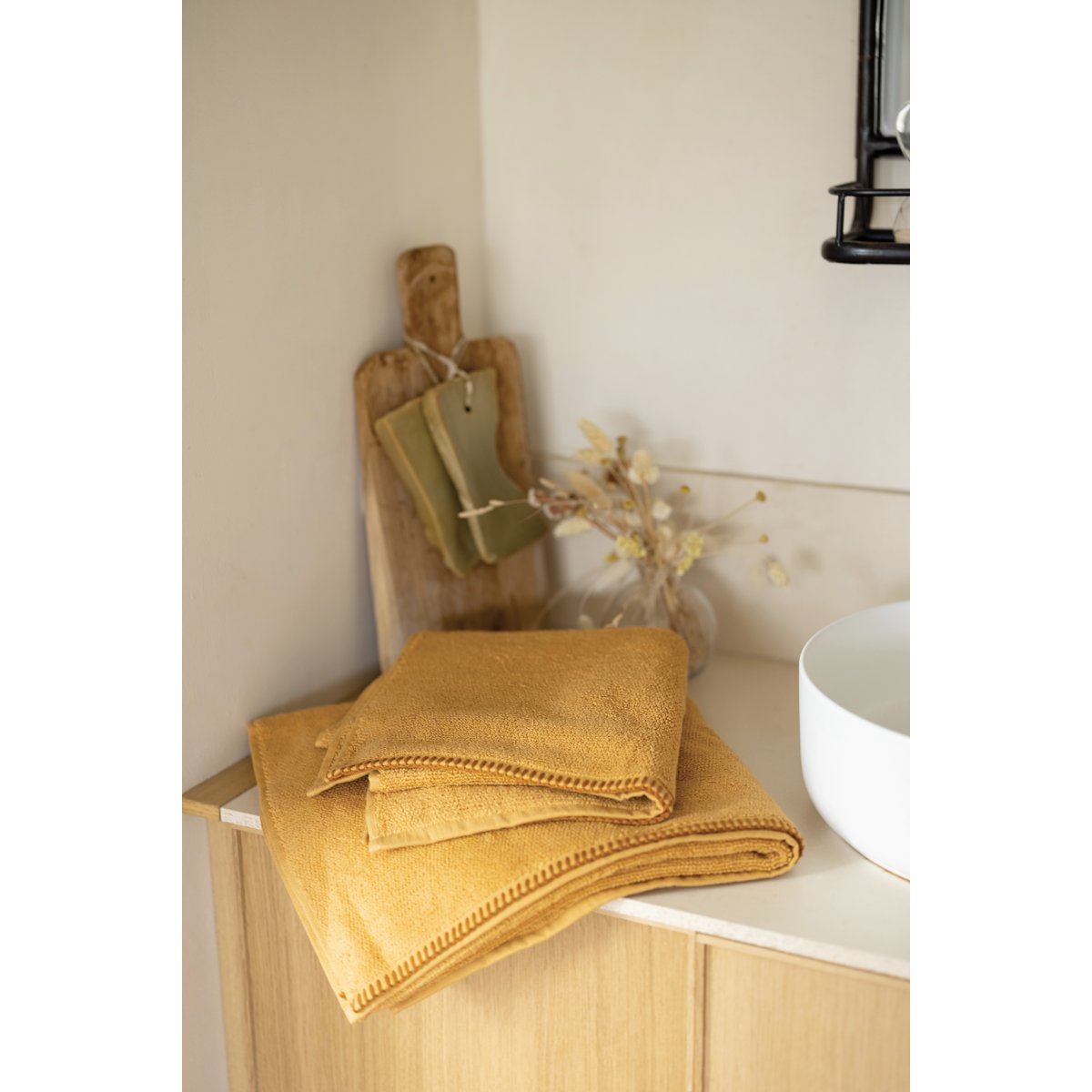 Drap de bain Bora Moutarde 90 x 150