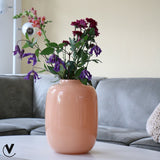 Vase pastel pêche en verre