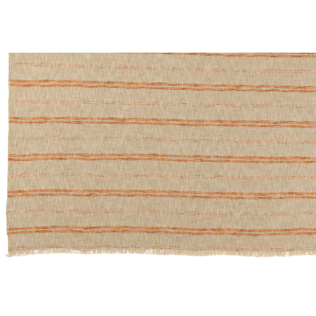 Nappe J-Line en lin/coton beige et rouille avec rayures