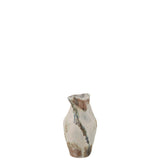 Vase Maan Distorisé J-Line en céramique beige, design moderne
