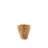 Pot de fleurs J-Liline en teck naturel, diamètre 35 cm, élégant et moderne
