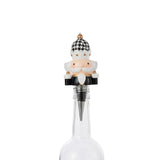 Détail du bouchon à vin J-Line en polyresine, motif Pied-De-Poule