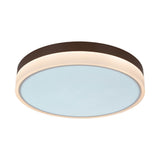 LED PLADIER LED "LOLA" Ø de 50 cm, 9 cm de haut, métal et plastique en brun et blanc, LED intégré, 1900 lm, dimmable, fonction CCT 3000-6500 K, fonction de lumière nocturne