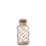 Vase Sable Coquillages J-Line en verre transparent, vue de face