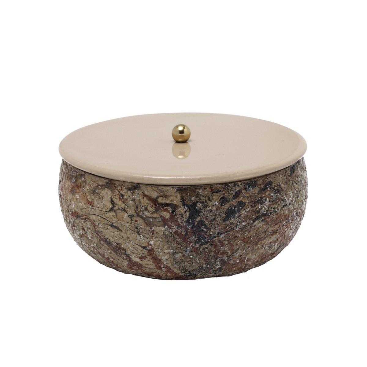 Boîte de rangement mosaïque marbre avec couvercle épuré
