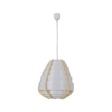 La lampe pendentielle "Malmö", lampe suspendue en plastique en beige, socket E27, pour salle à manger, salon, couloir ou bureau, avec un Ø37 cm
