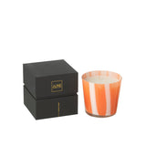 Bougie parfumée J-Line Noa Strepen en verre orange, design moderne et élégant