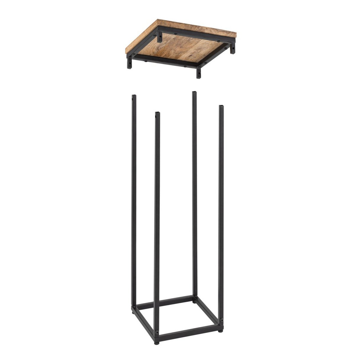 Colonne de fleurs en bois recyclé - détails de finition