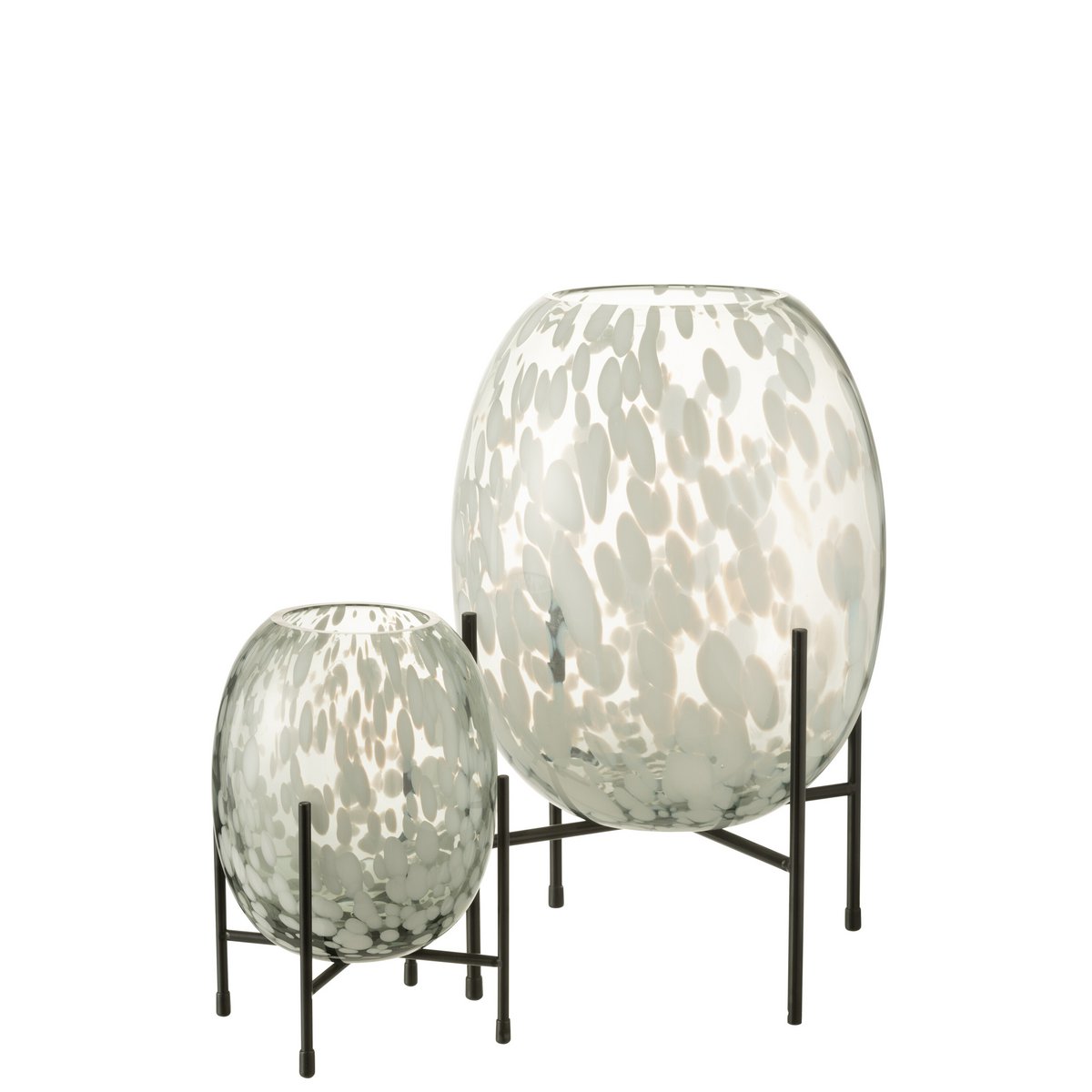 Vue rapprochée du motif gris et blanc du vase J-Line