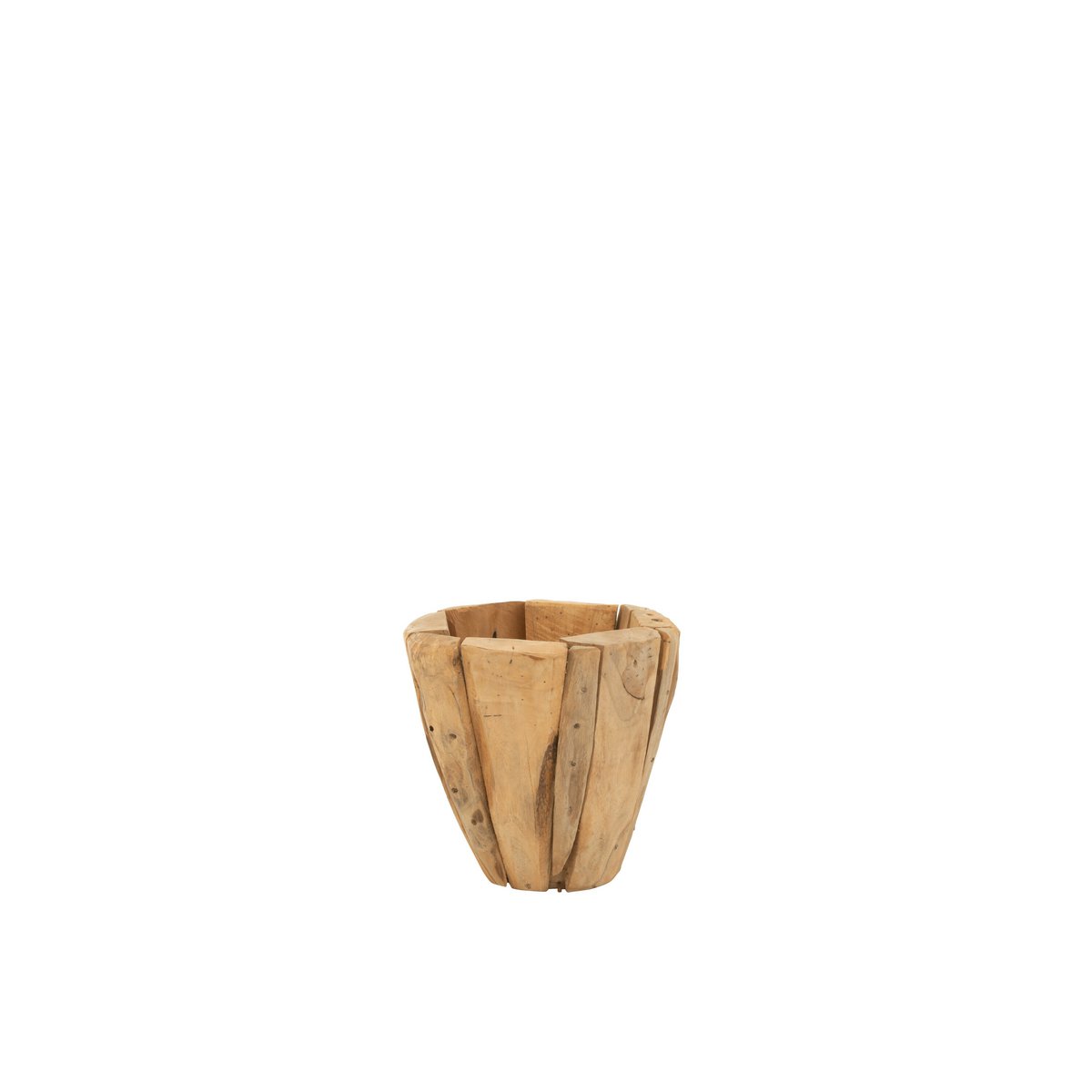 Détail du vase Liline Jack, finition en bois brut, élégant et moderne