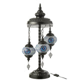Lampe Mosaïque 3 Ampoules J-Line en verre bleu, vue de face.