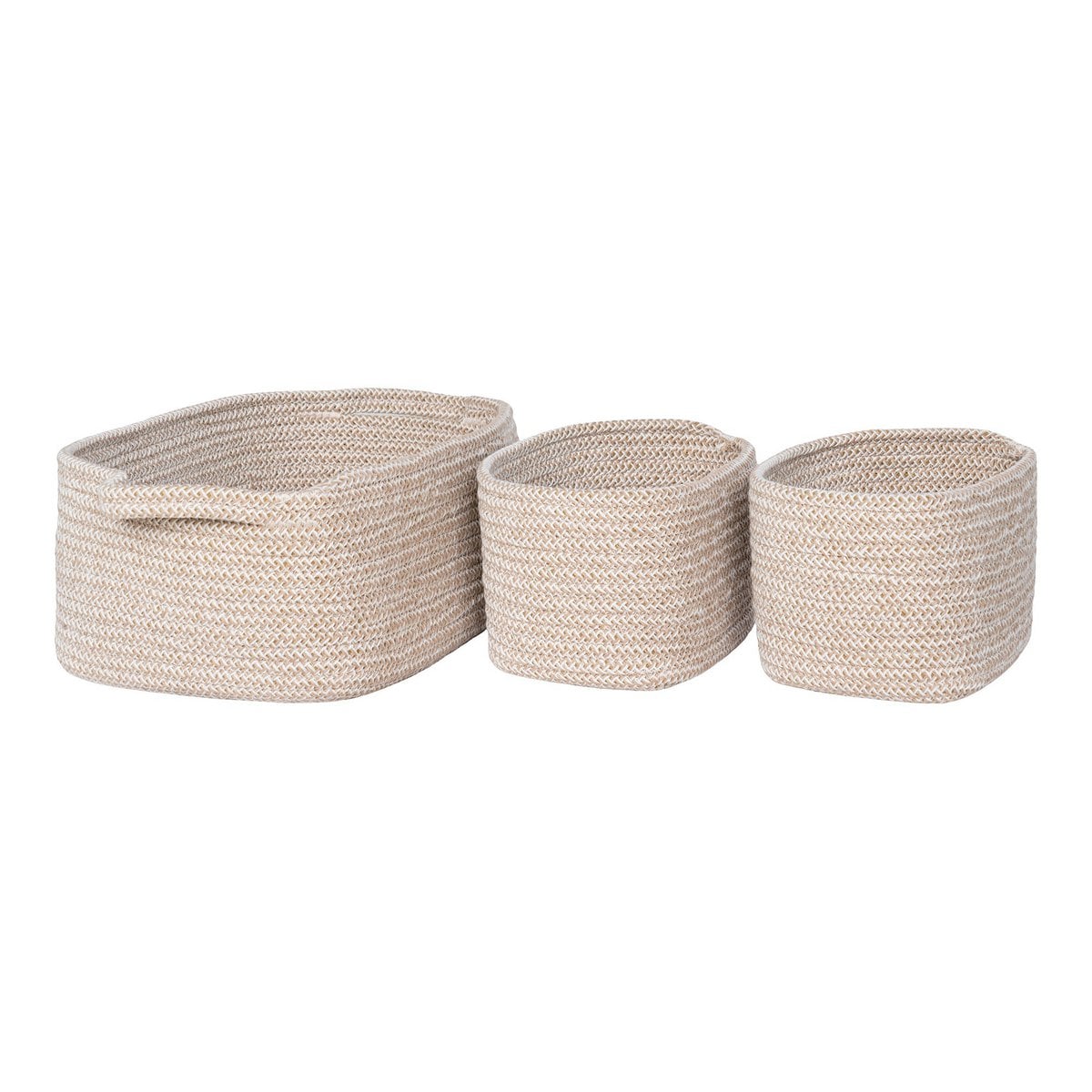 Paniers Teixo en coton beige, vue d'ensemble
