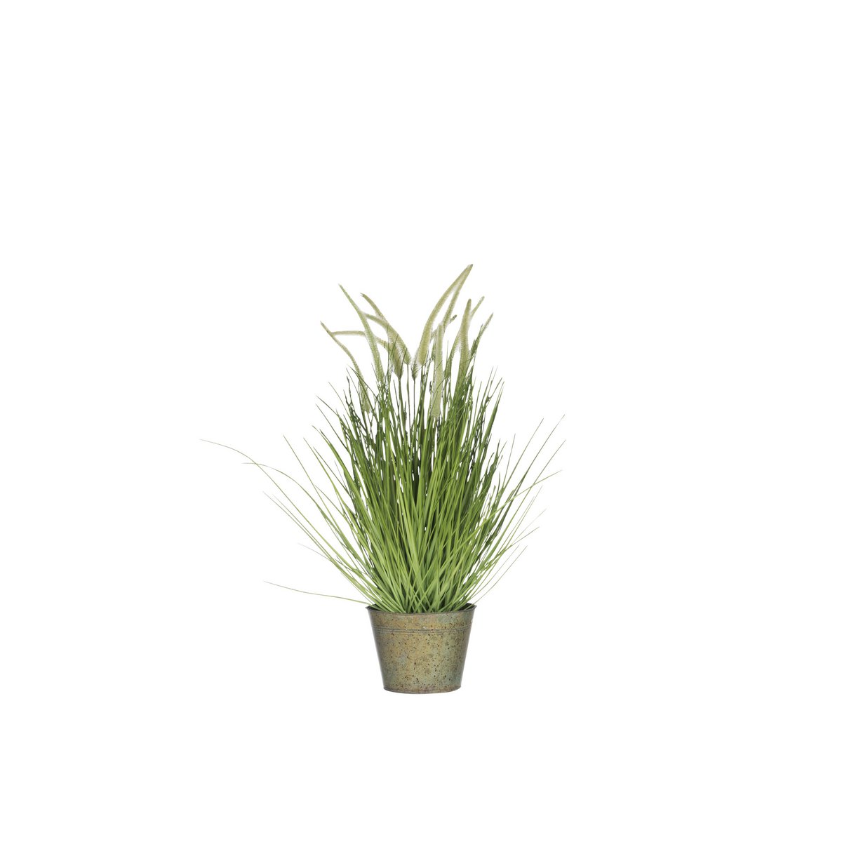 Plante artificielle J-Line en pot métal vert avec feuillage réaliste