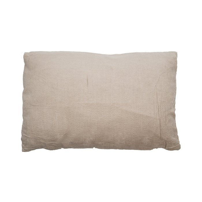 Coussin vintage en velours côtelé pierre 60x40 cm