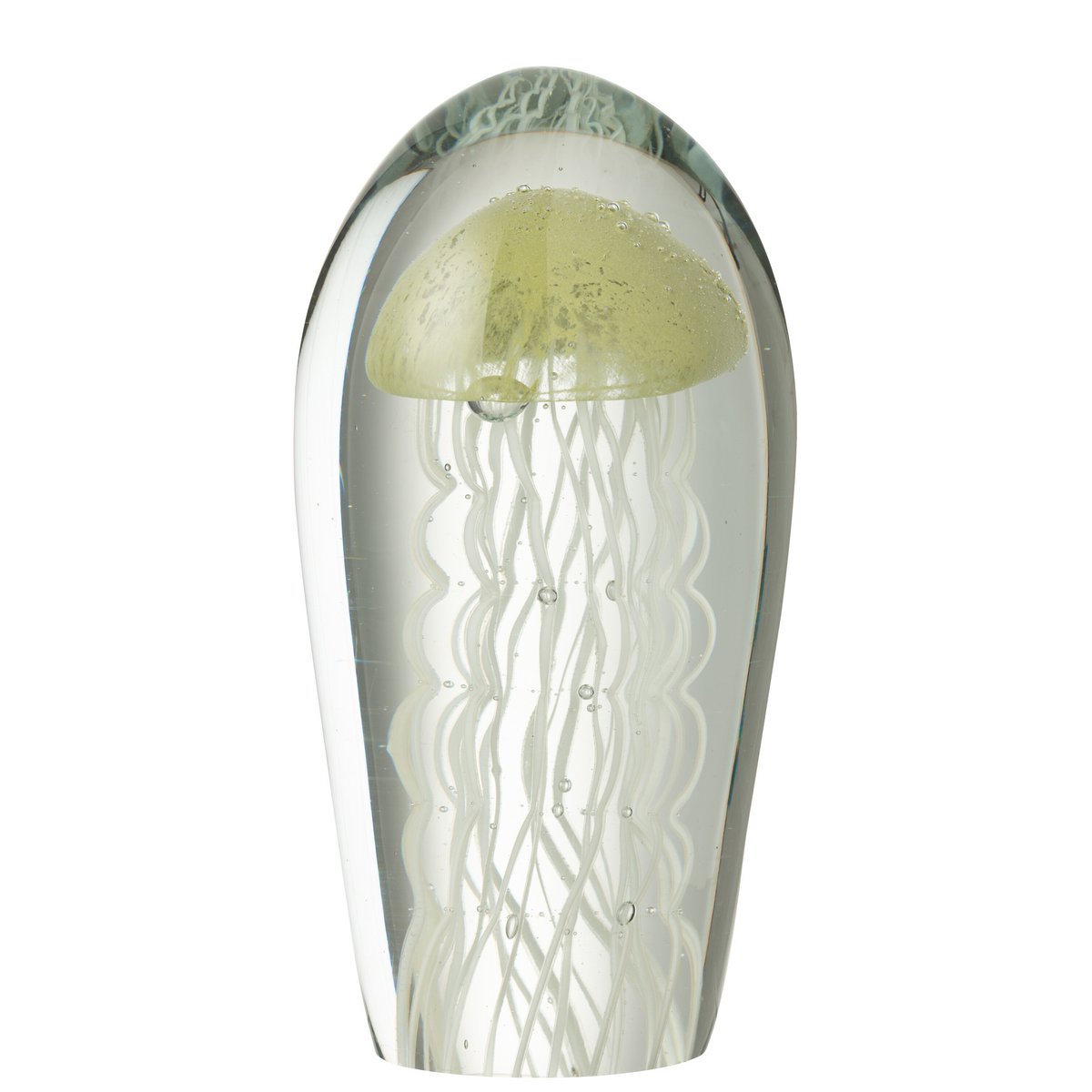 Détail du presse-papier Calpso Ovaal, design contemporain en verre.