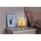 Lampe ackitique "Madita" 19 cm de haut, en blanc / nature, avec LED intégrée, dimmable avec capteur tactile