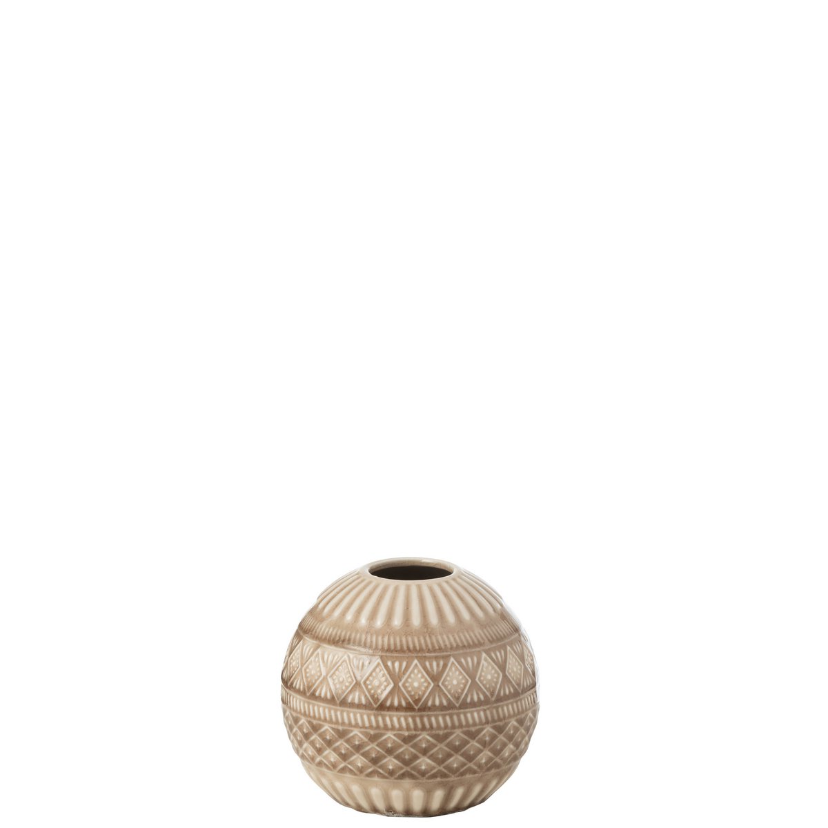Détail du Vase Ball Ethnique en Porcelaine Beige J-Line