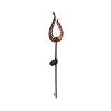 LED Solar Earth Spit "Flame" -out et crache en métal et plastique en brun, avec LED intégrée