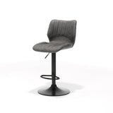 Tabouret de bar à bobby - tissu ukfr anthracite souple