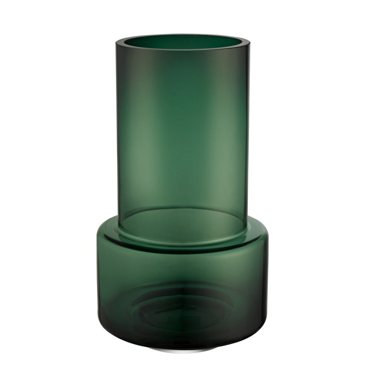 Vase rétro TYLER35GE en verre vert foncé, 36 cm de hauteur